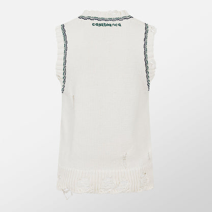 Women's Baseball Knitted Crew Neck Jumper