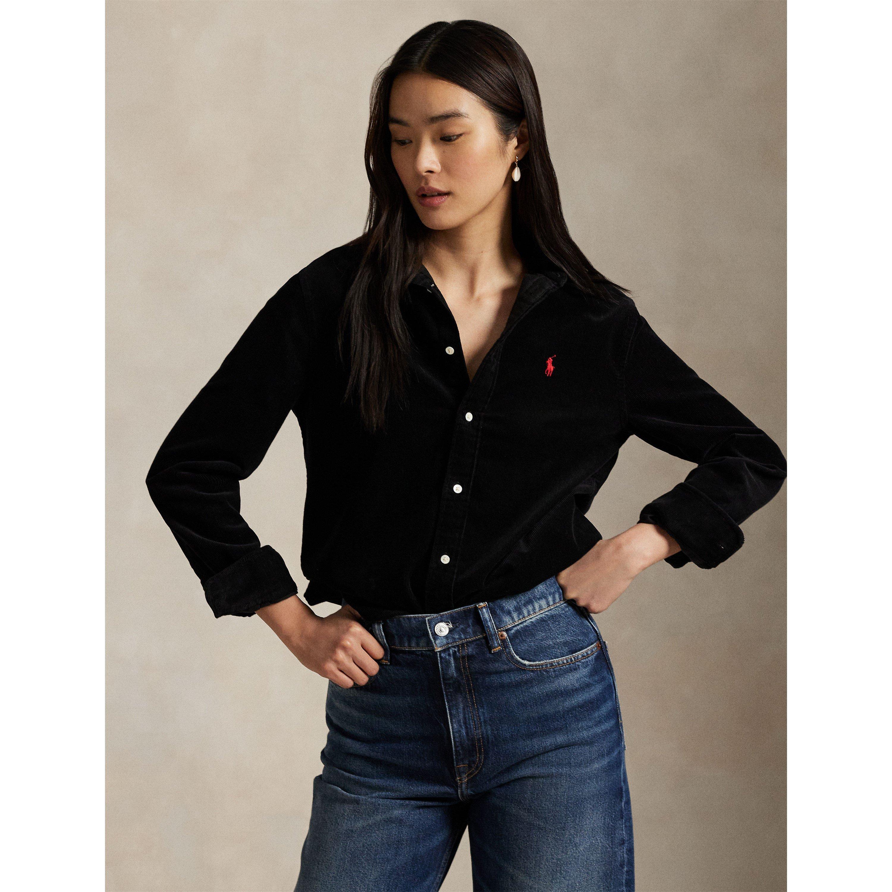 Cord Long-Sleeve Plain Shirt