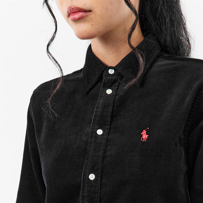 Women's Cord Long-Sleeve Plain Shirt