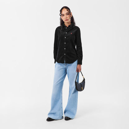 Women's Cord Long-Sleeve Plain Shirt