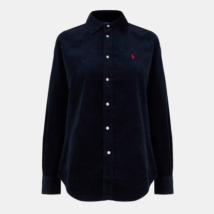 Women's Cord Long-Sleeve Plain Shirt