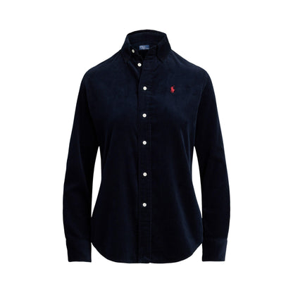 Cord Long-Sleeve Plain Shirt