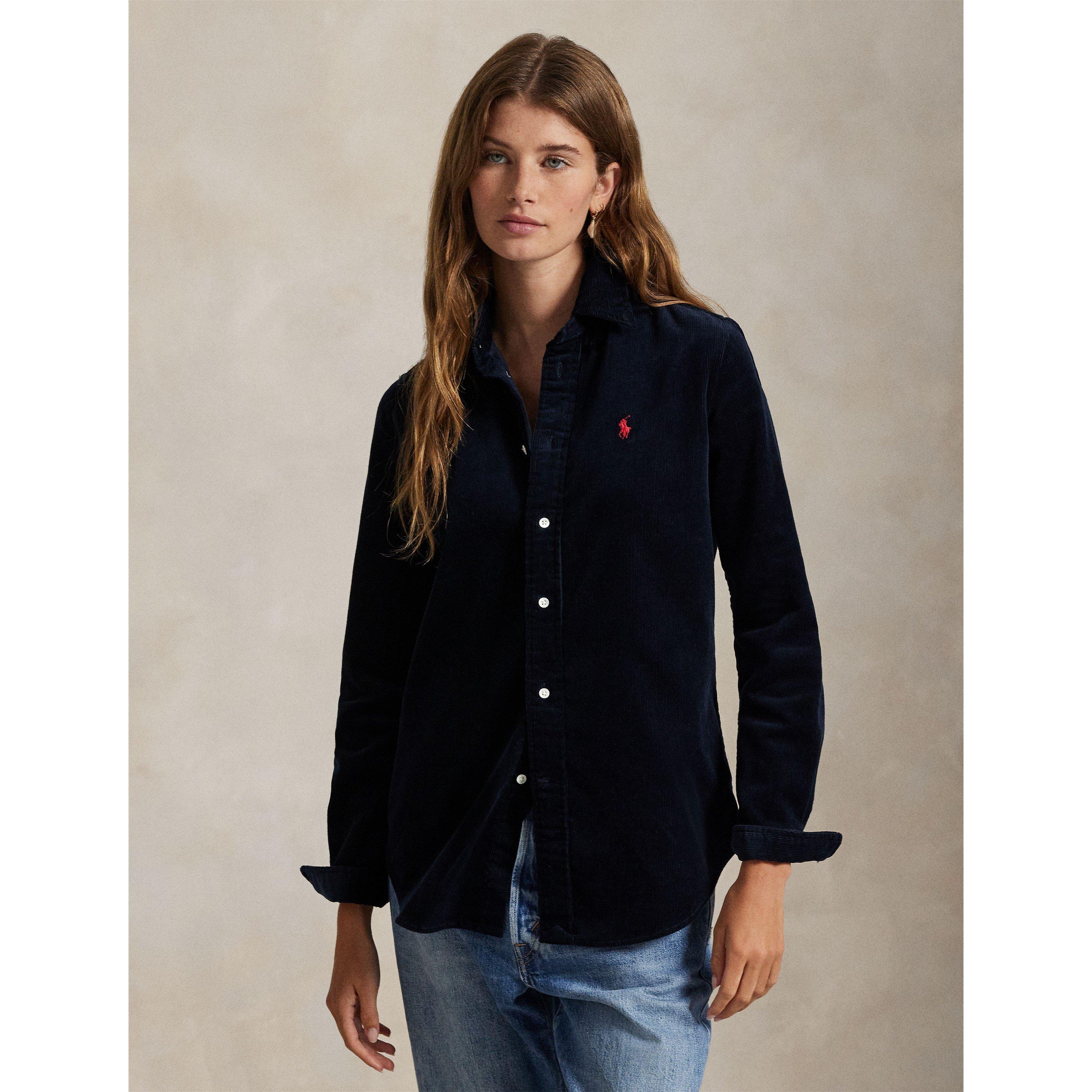 Cord Long-Sleeve Plain Shirt