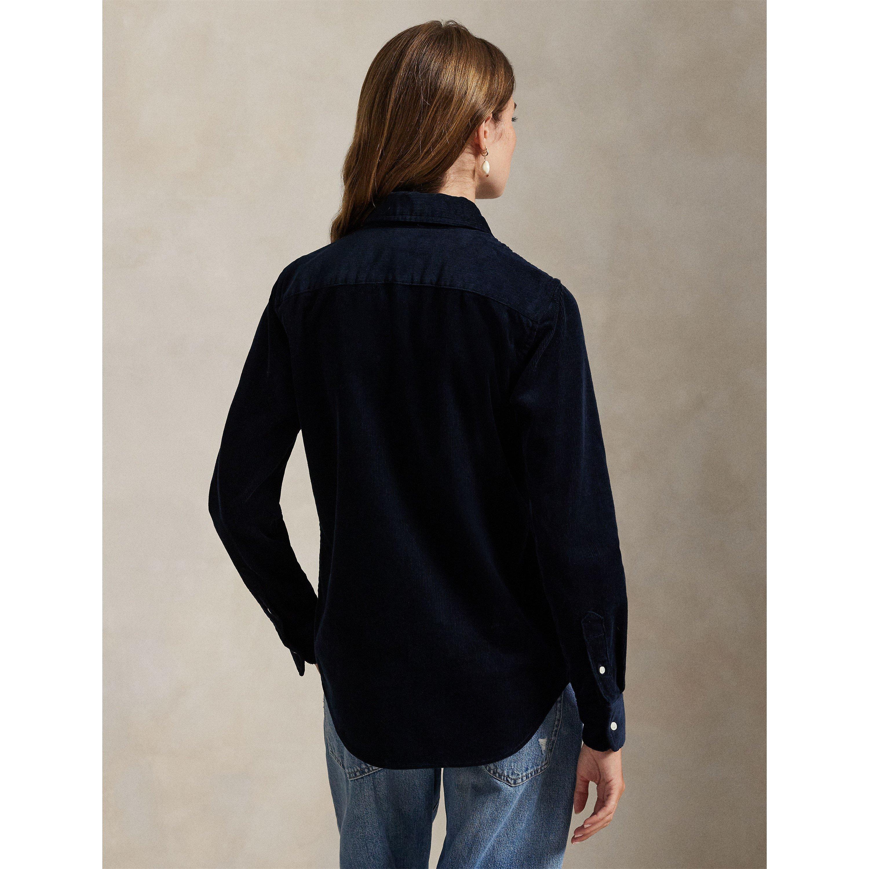 Cord Long-Sleeve Plain Shirt