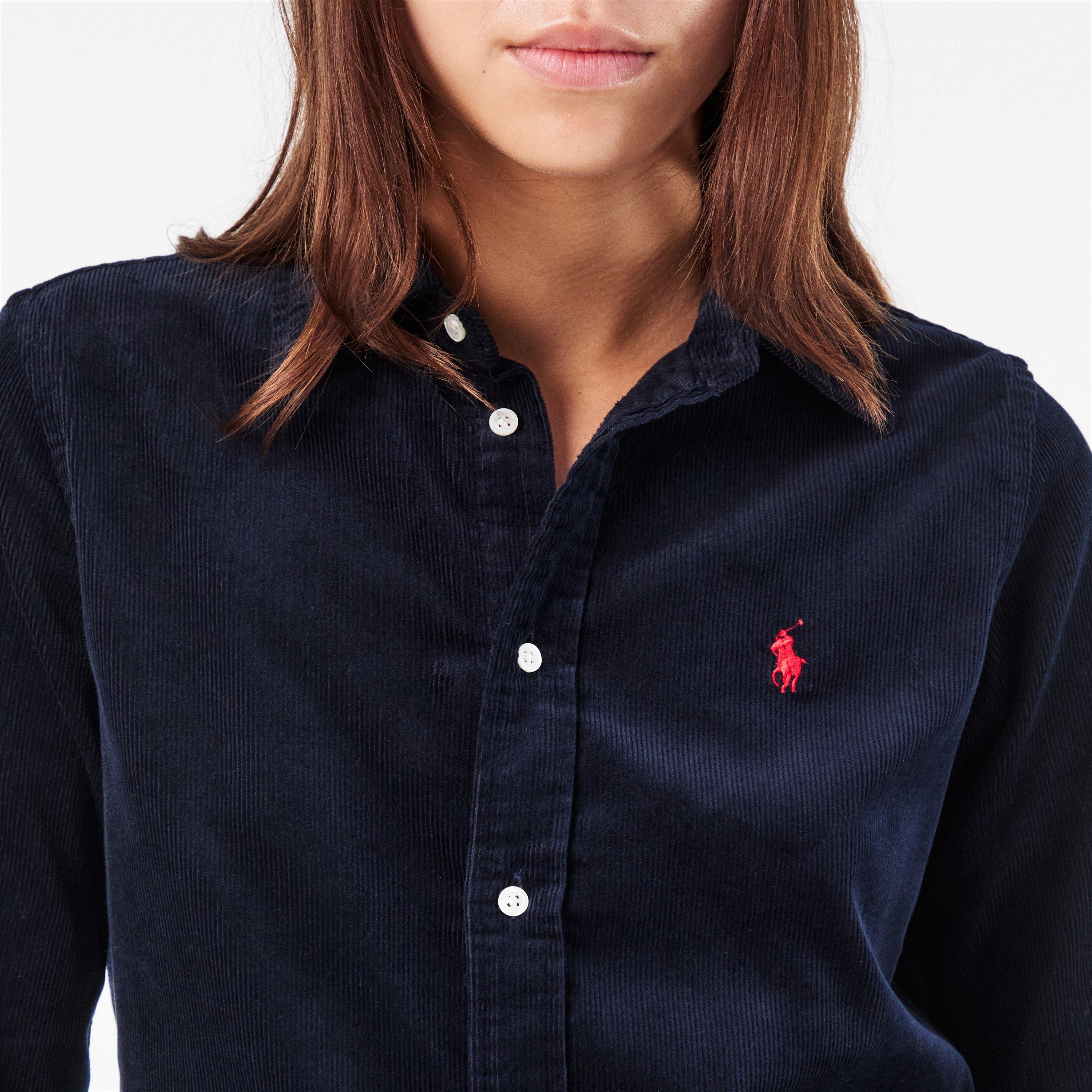 Women's Cord Long-Sleeve Plain Shirt