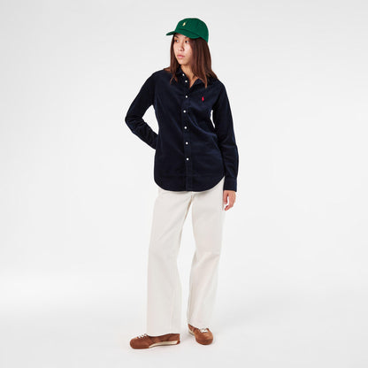 Women's Cord Long-Sleeve Plain Shirt
