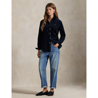 Cord Long-Sleeve Plain Shirt