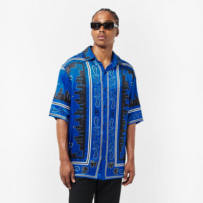 Bandana Short Sleeve Relaxed Fit Bowling Shirt
