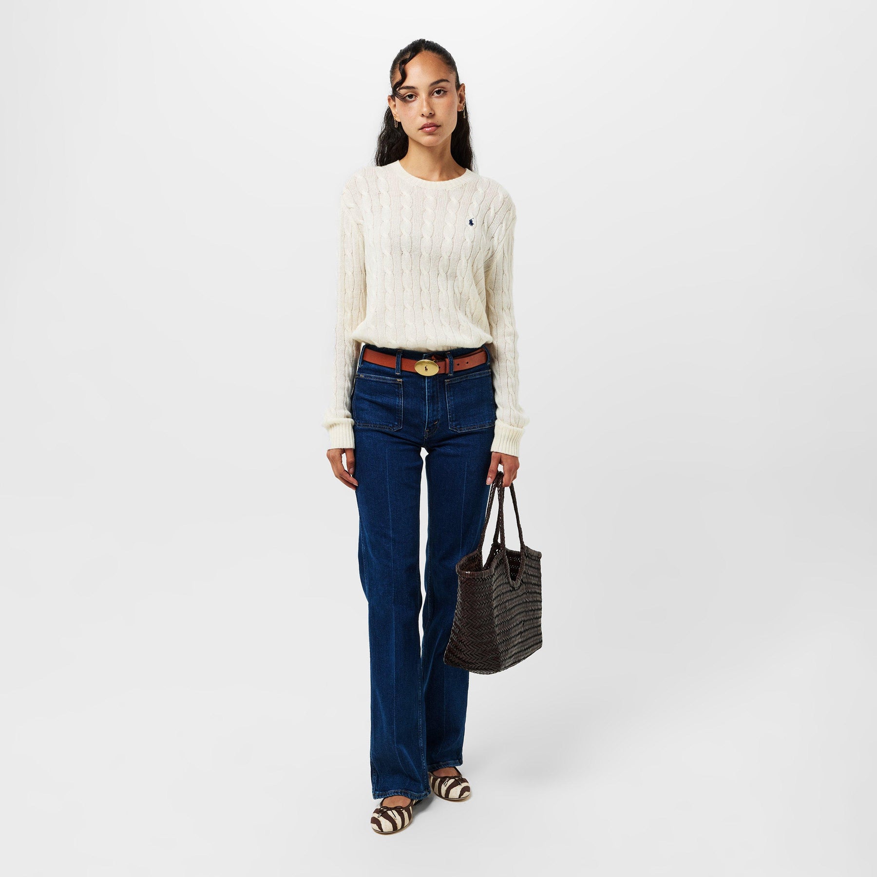 Women's Cable Crew Neck Jumper