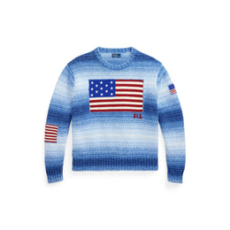 Flag Structured Knit Relaxed Fit Crew Neck Jumper