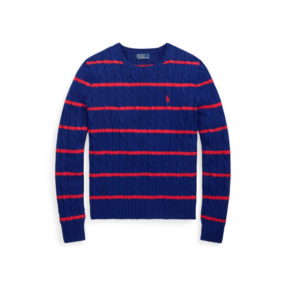 Cable Stripe Crew Neck Jumper