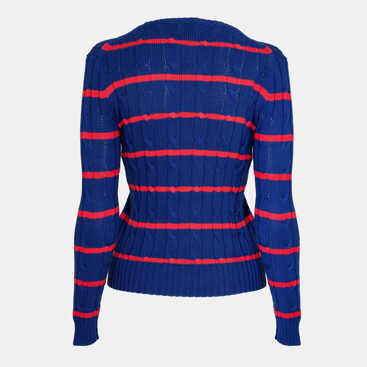 Women's Cable Stripe Crew Neck Jumper