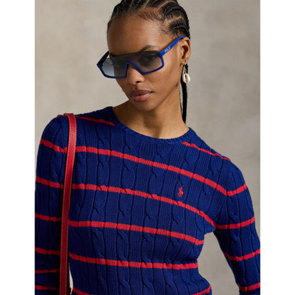 Cable Stripe Crew Neck Jumper