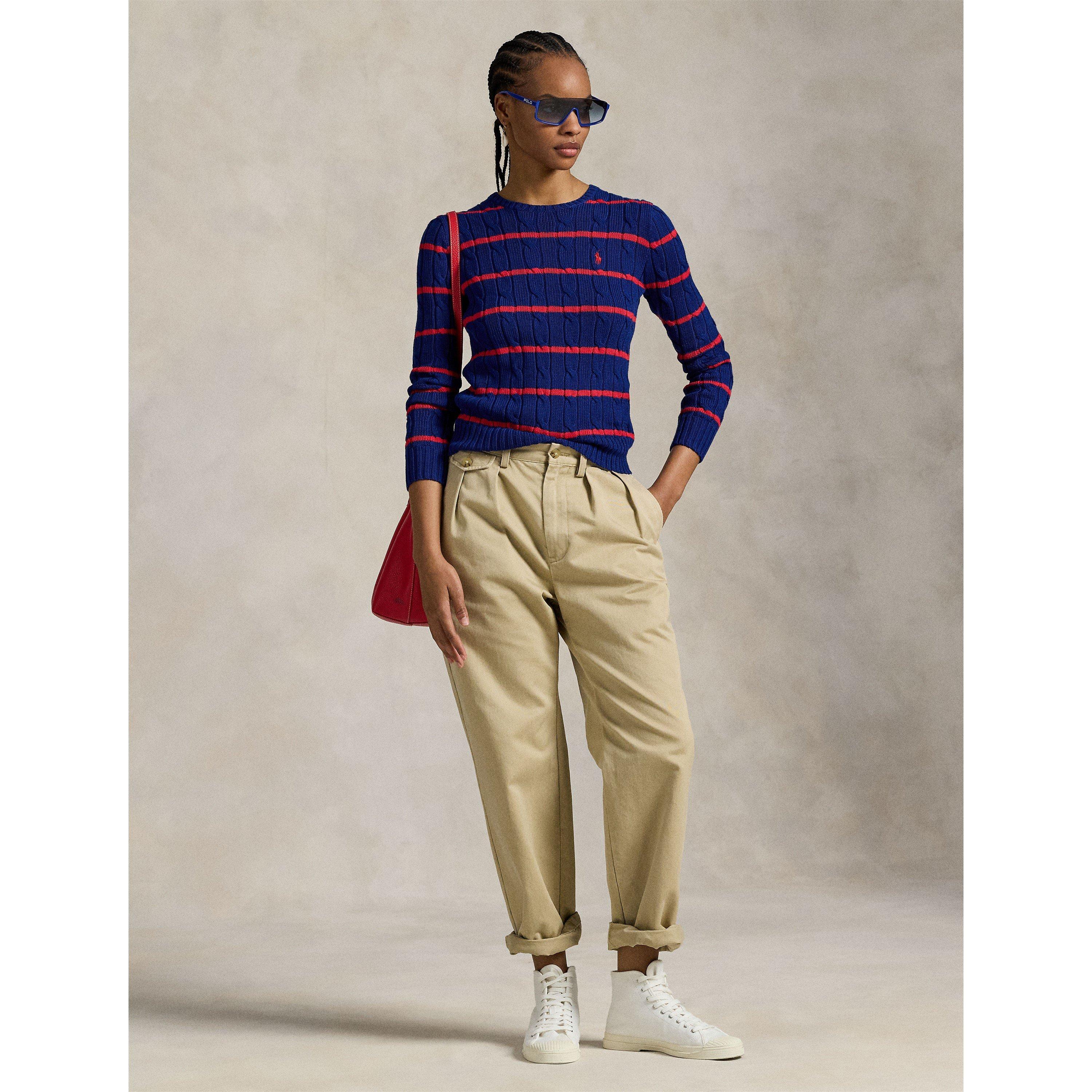 Cable Stripe Crew Neck Jumper