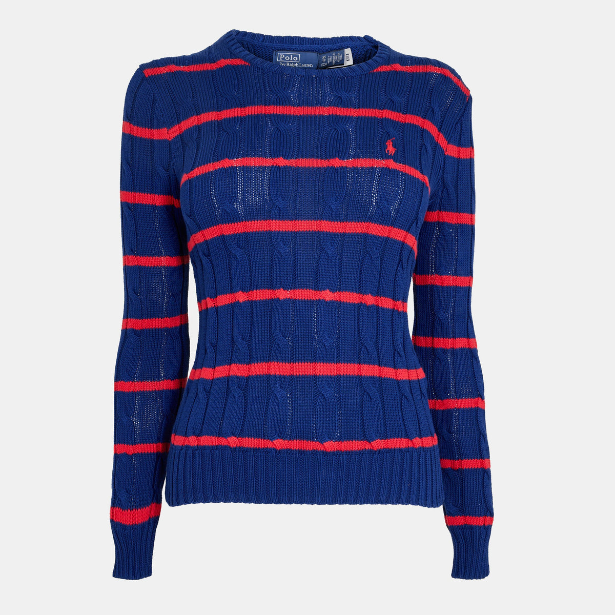 Women's Cable Stripe Crew Neck Jumper