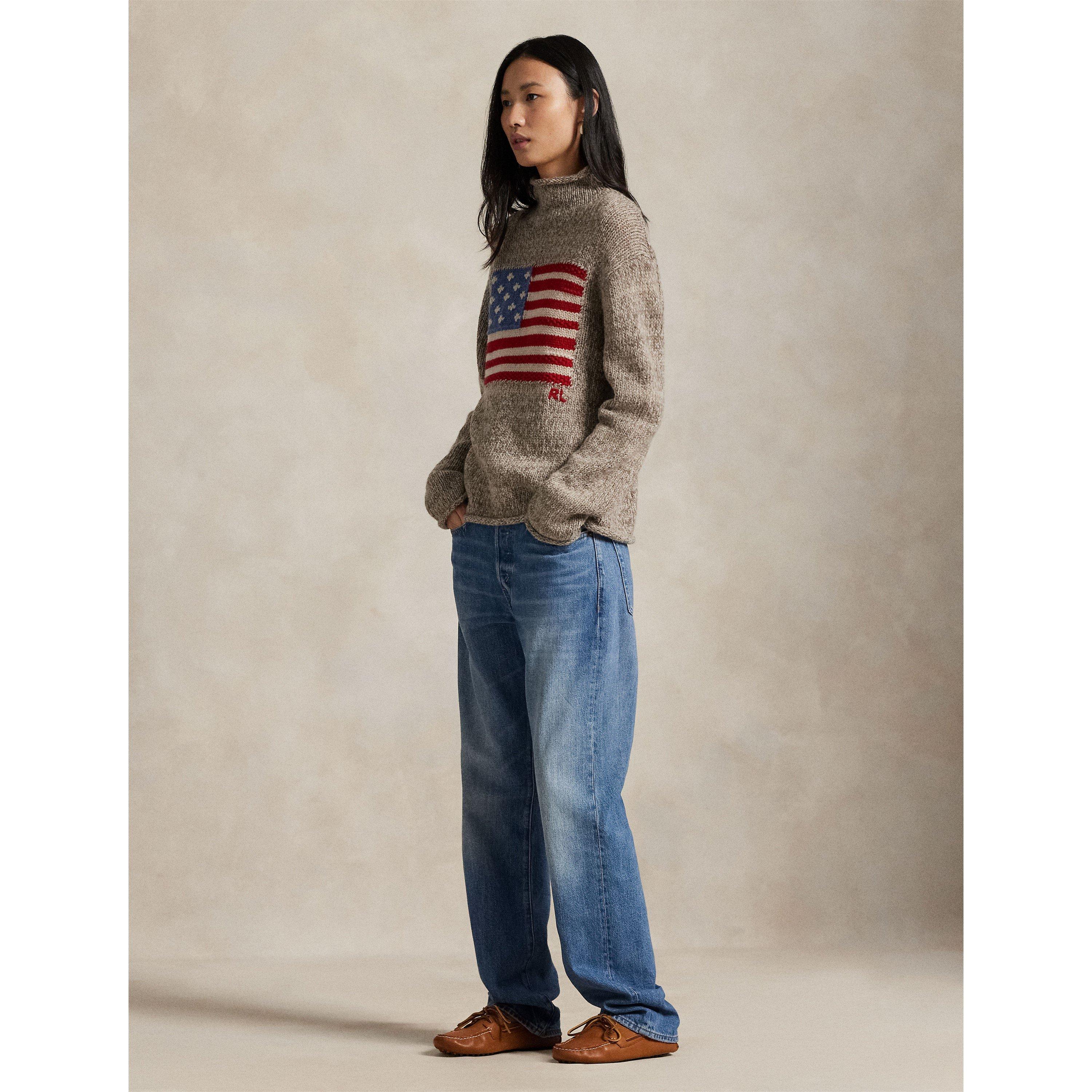 Flag Knitted Crew Neck Jumper