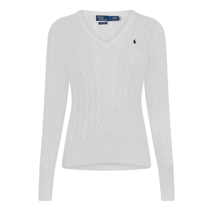 Women's Cable-Knit V-neck Jumper