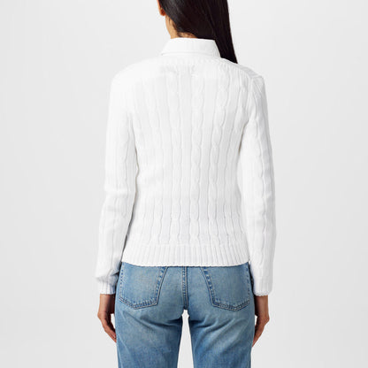 Women's Cable-Knit V-neck Jumper