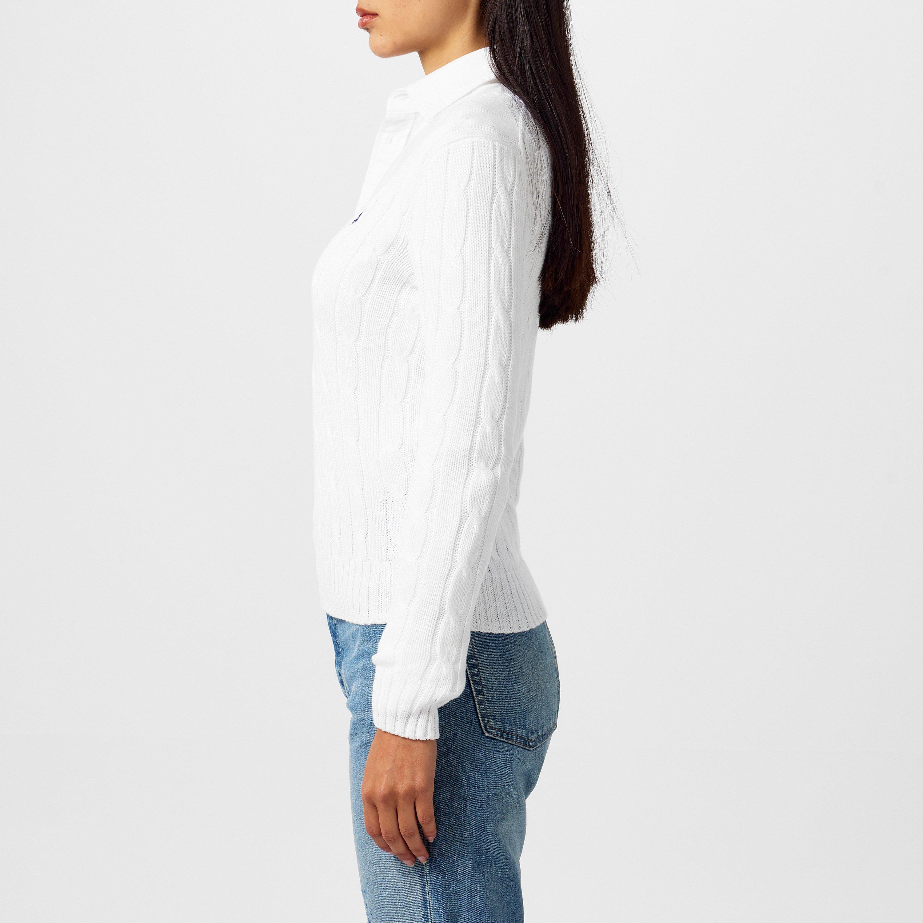 Women's Cable-Knit V-neck Jumper