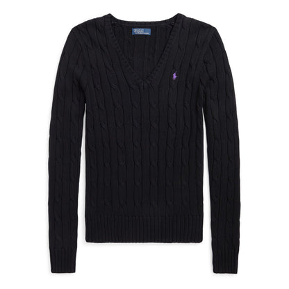 Women's Cable-Knit V-neck Jumper
