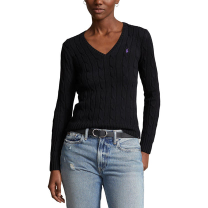 Women's Cable-Knit V-neck Jumper