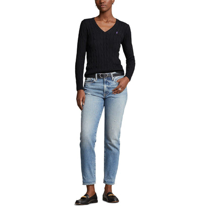 Women's Cable-Knit V-neck Jumper