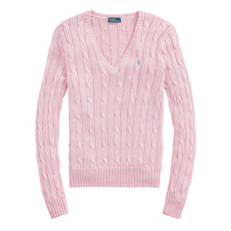 Women's Cable-Knit V-neck Jumper