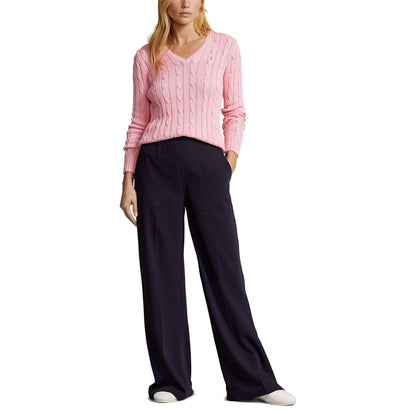 Women's Cable-Knit V-neck Jumper