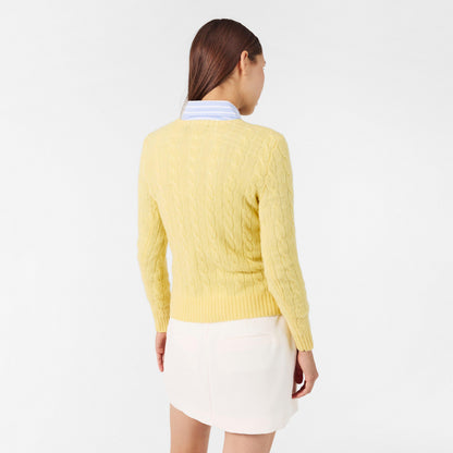 Women's Cable-Knit V-neck Jumper