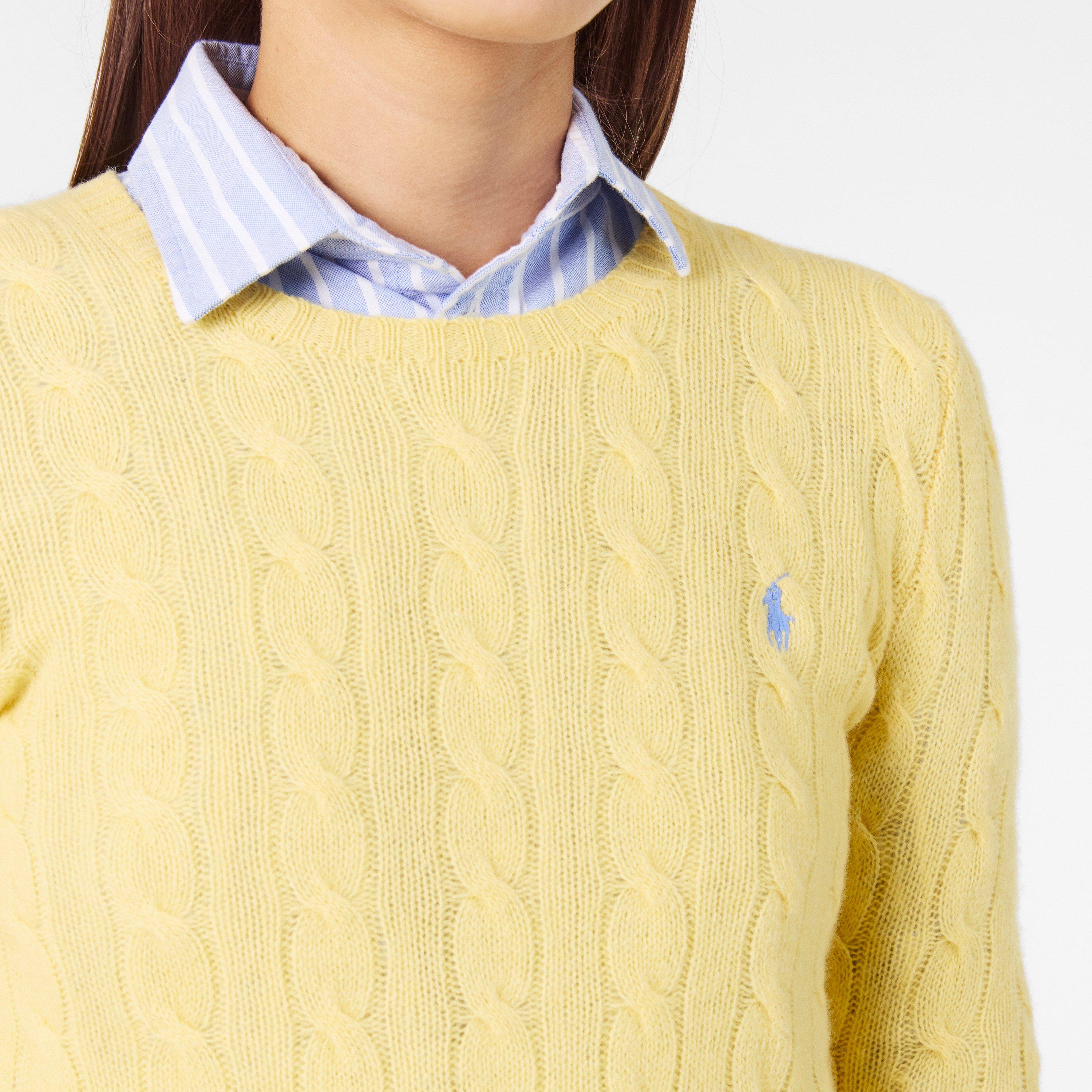 Women's Cable-Knit V-neck Jumper