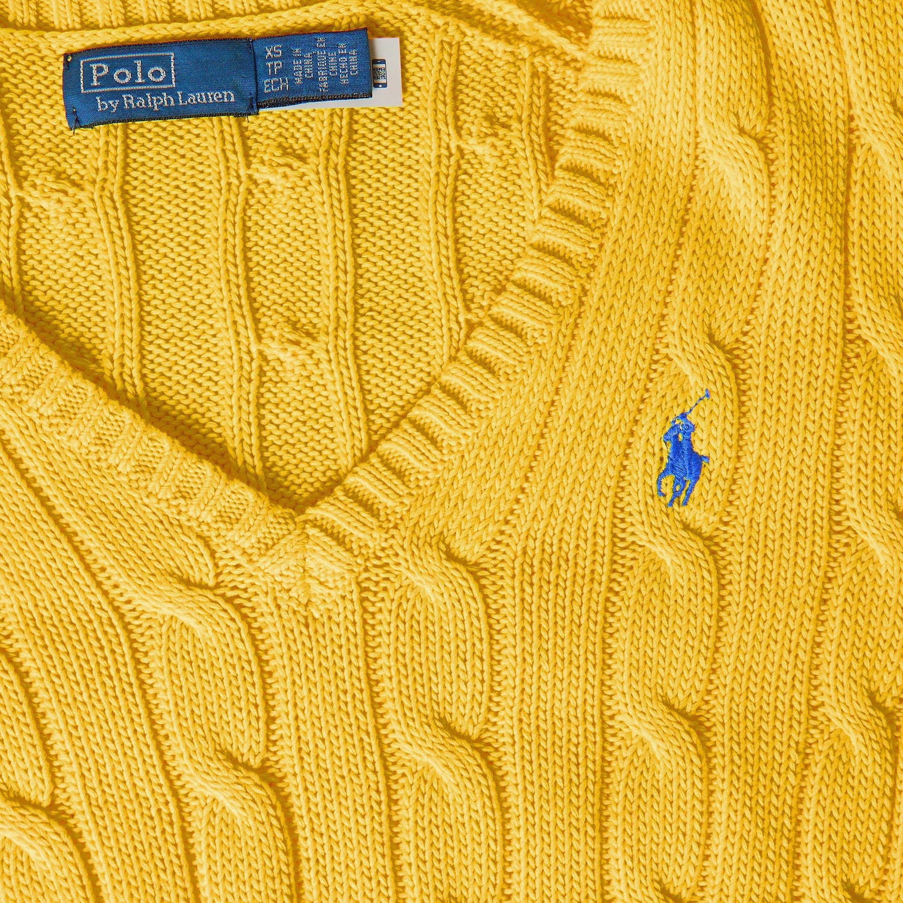 Cable-Knit V-neck Jumper