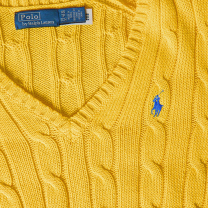 Cable-Knit V-neck Jumper