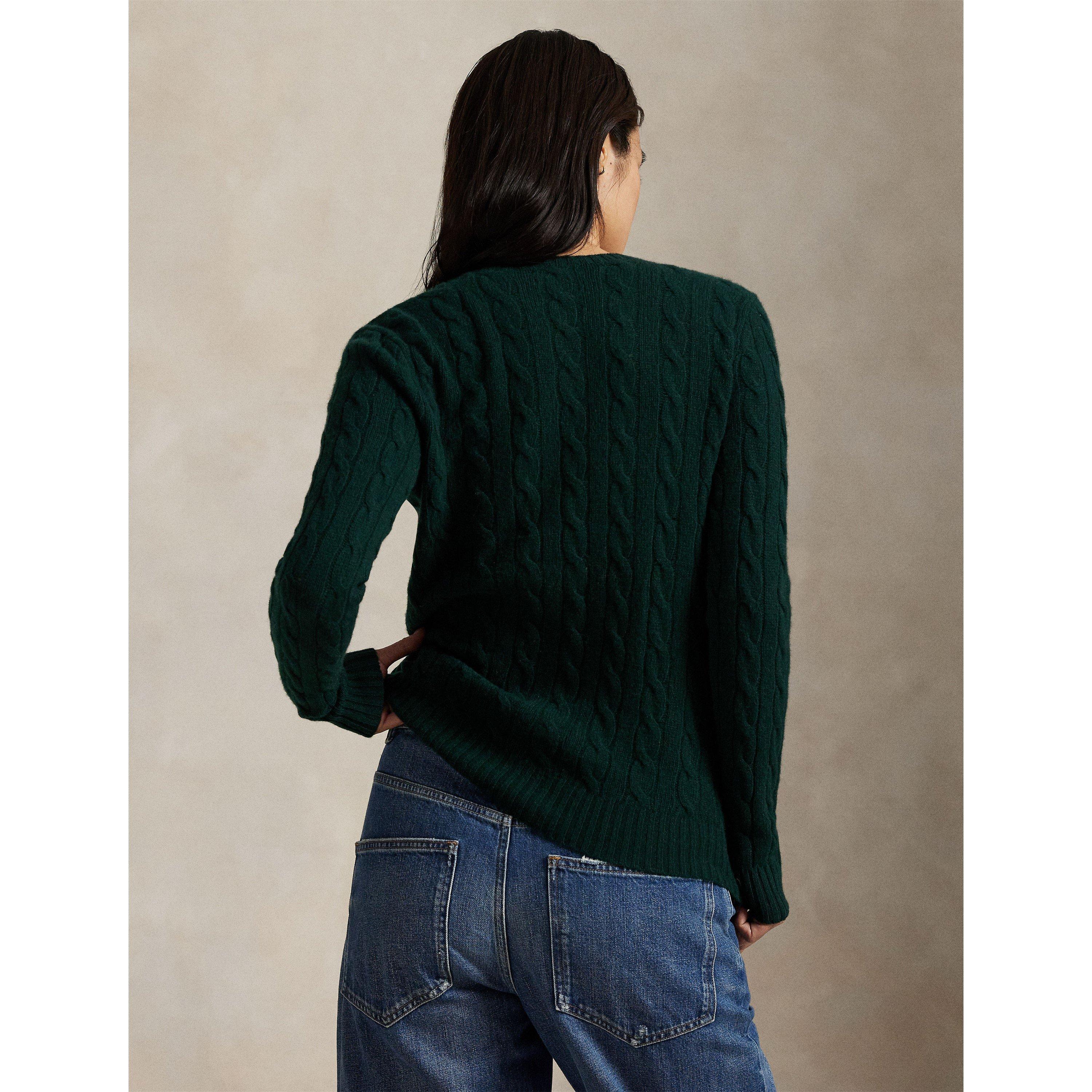 Cable-Knit V-neck Jumper