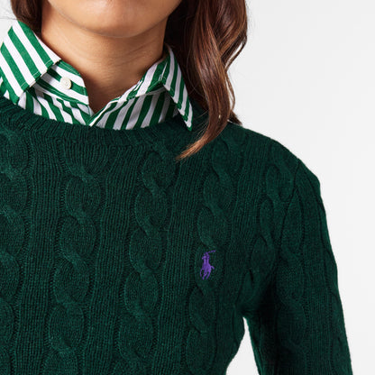 Women's Cable-Knit V-neck Jumper