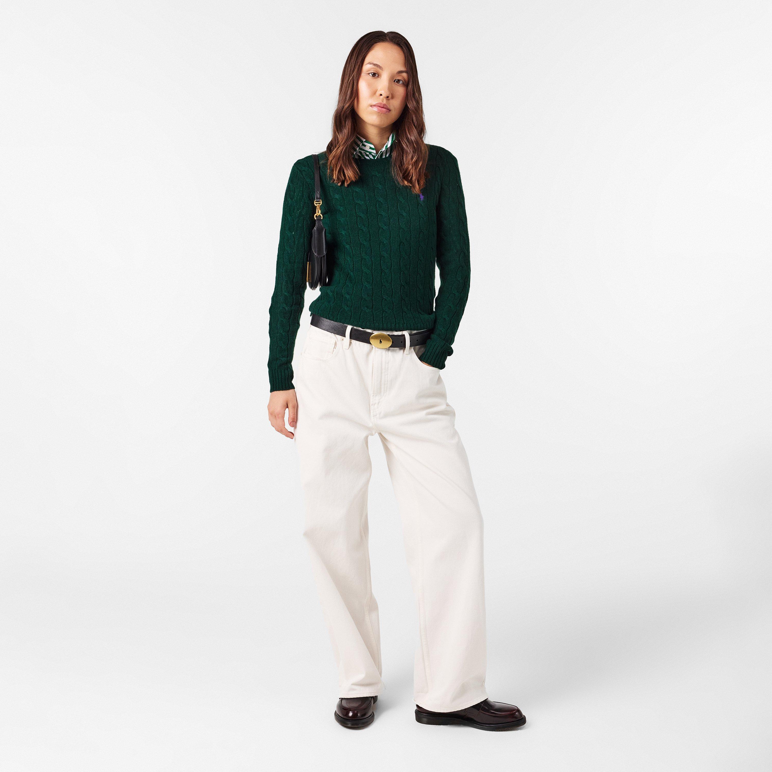 Women's Cable-Knit V-neck Jumper