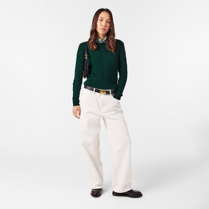 Women's Cable-Knit V-neck Jumper