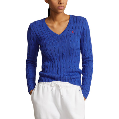 Women's Cable-Knit V-neck Jumper