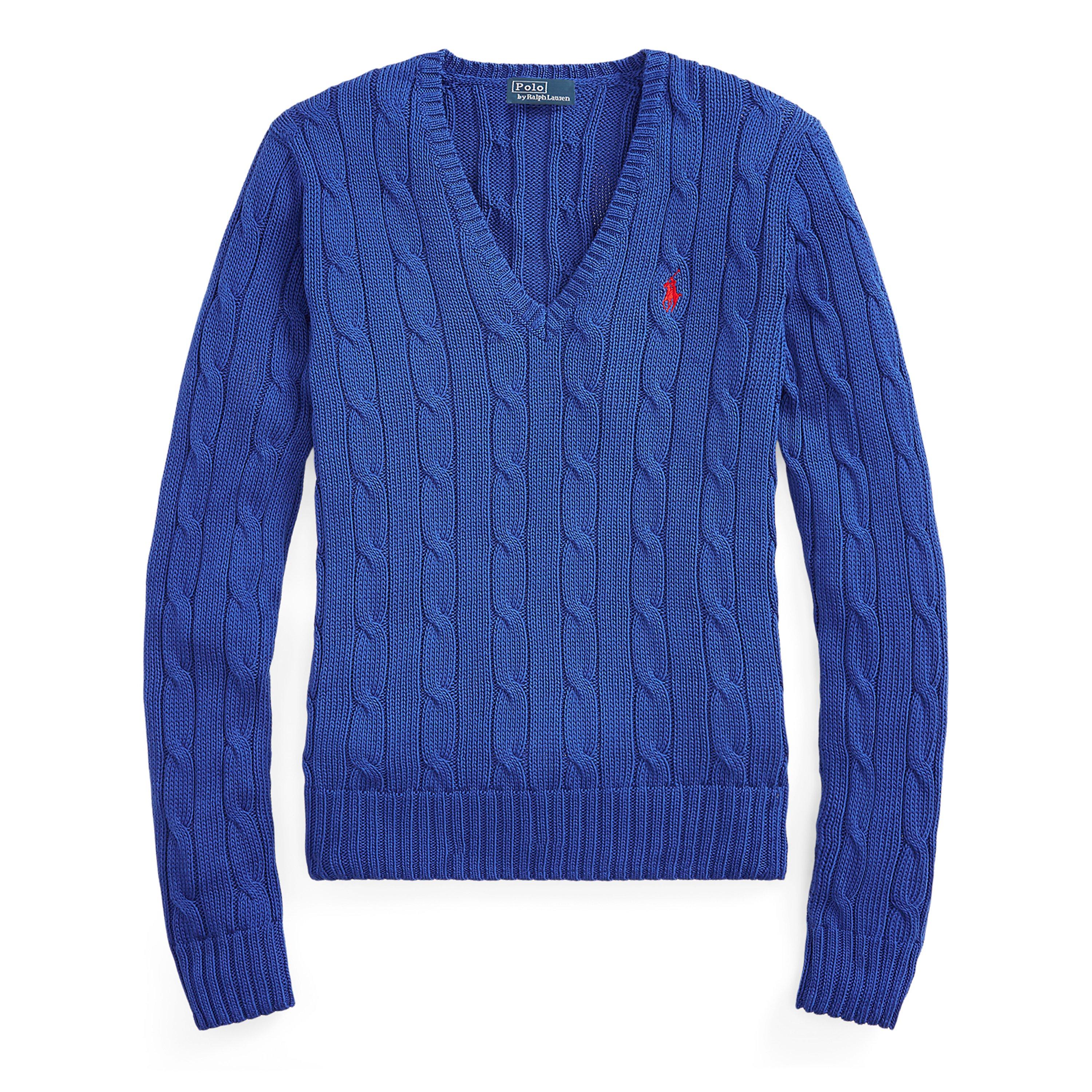 Women's Cable-Knit V-neck Jumper