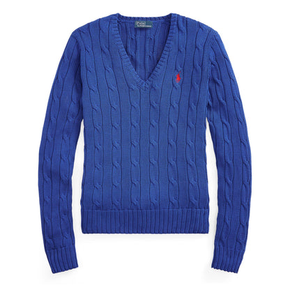 Women's Cable-Knit V-neck Jumper