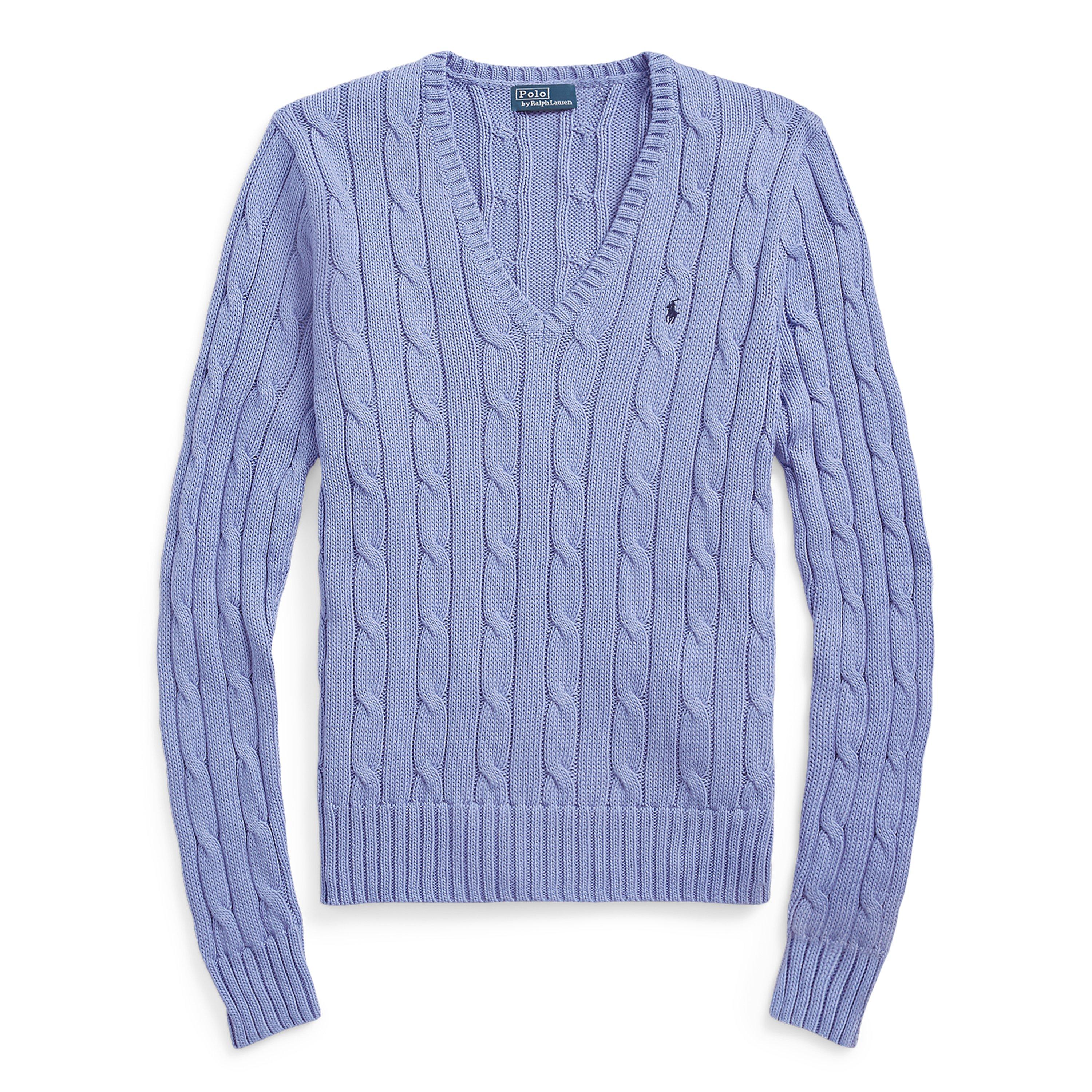 Women's Cable-Knit V-neck Jumper