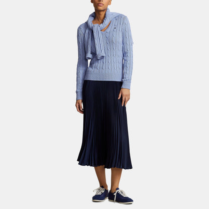 Women's Cable-Knit V-neck Jumper
