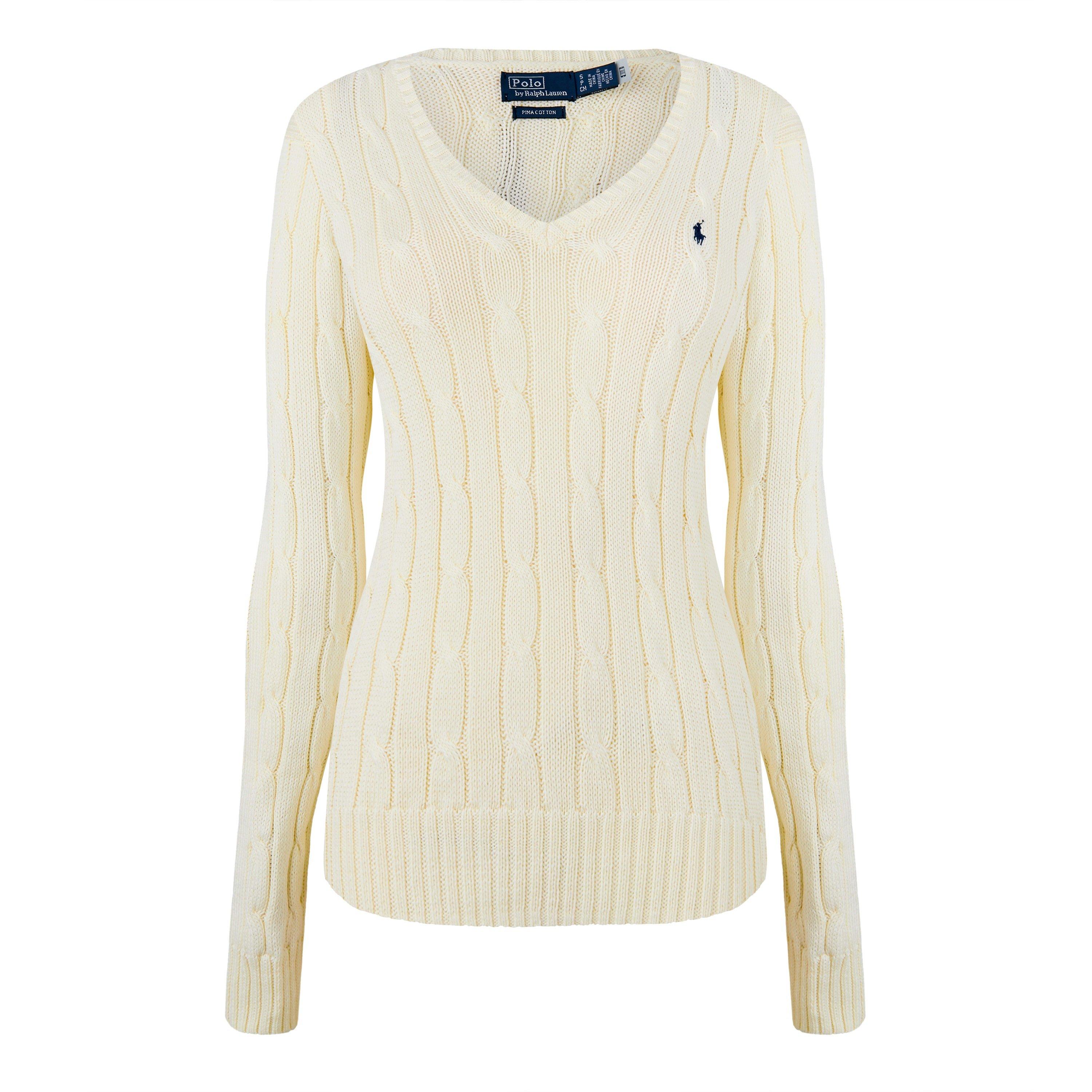 Women's Cable-Knit V-neck Jumper