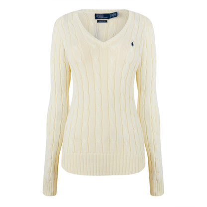 Women's Cable-Knit V-neck Jumper