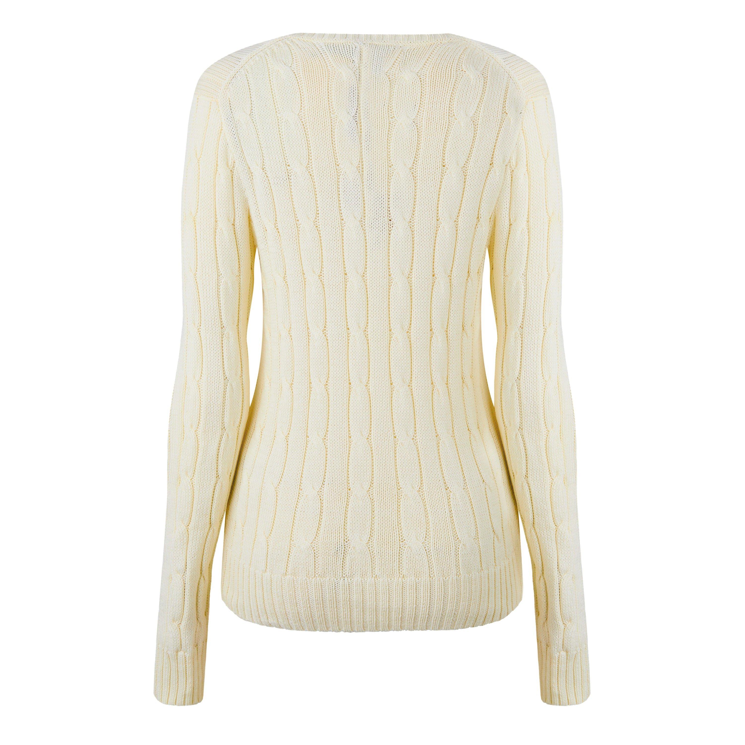 Women's Cable-Knit V-neck Jumper