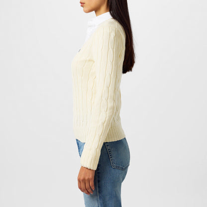 Women's Cable-Knit V-neck Jumper