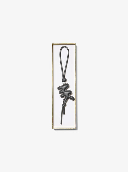 Puffy Logo Leather Bag Charm