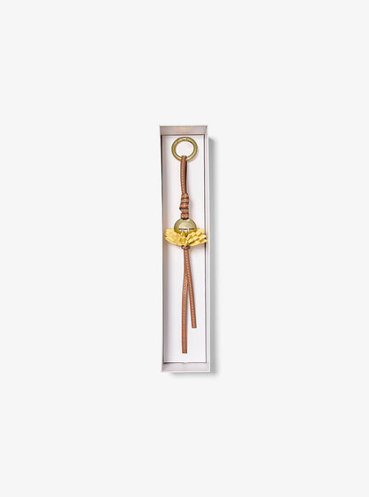 Leather Flower Bag Charm