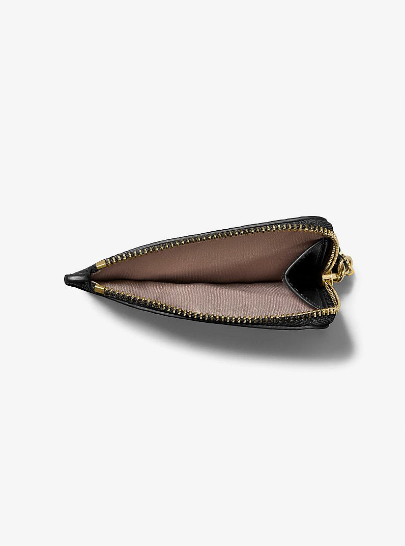 Jet Set Small Pebbled Leather Card Case Wristlet