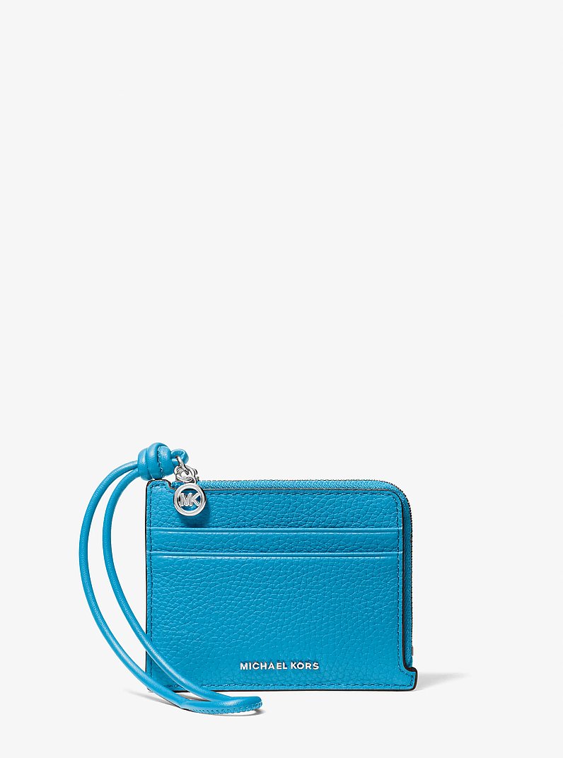 Jet Set Small Pebbled Leather Card Case Wristlet