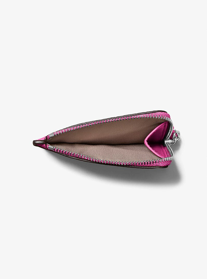 Jet Set Small Pebbled Leather Card Case Wristlet